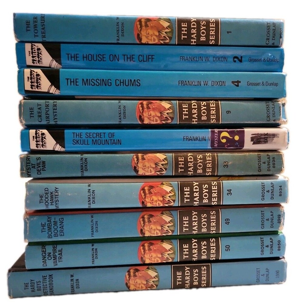 Lot of 10 Vtg The Hardy Boys Hardcover Books Franklin Dixon Detective Handbook